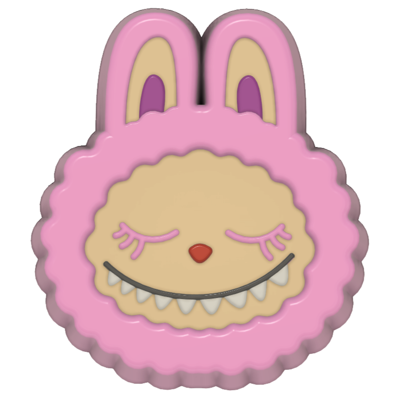 Labubu Fluffy Head Only 3 Designs (3D Printed)