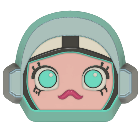 Space Molly Head Only (3D Printed)