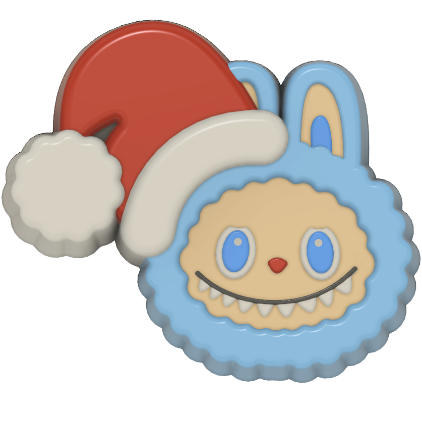 Labubu Head Christmas 2025 3 Designs (3D Printed)