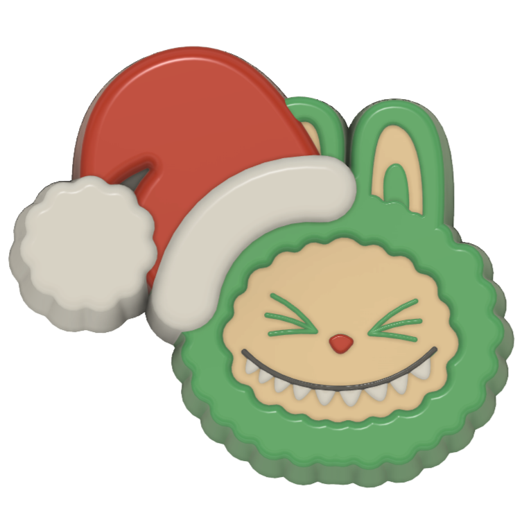 Labubu Head Christmas 2025 3 Designs (3D Printed)