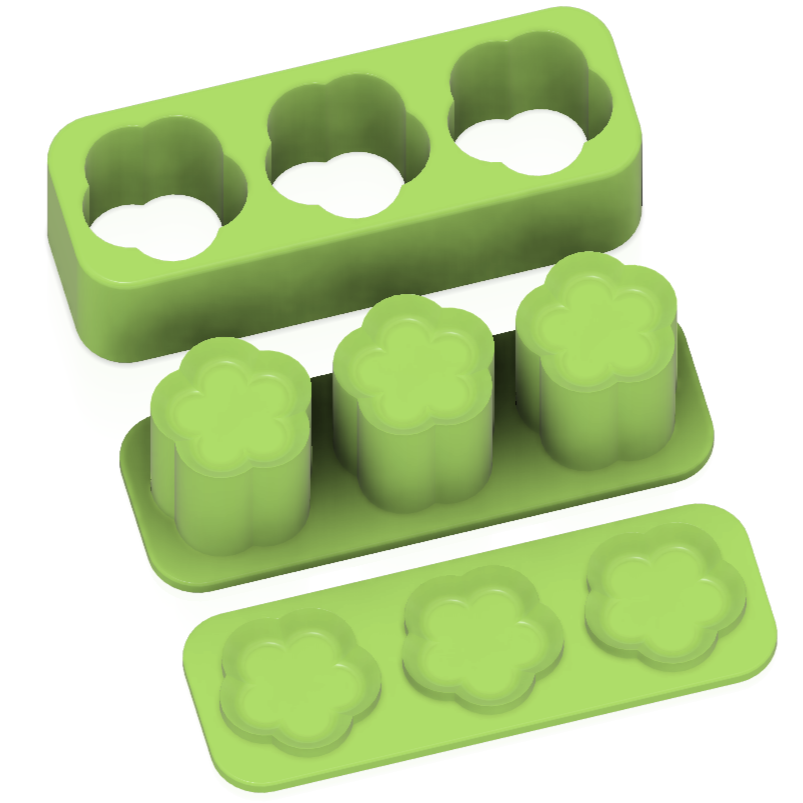 Trio Steamer Hybrid Daisy Shaped and Design Plates
