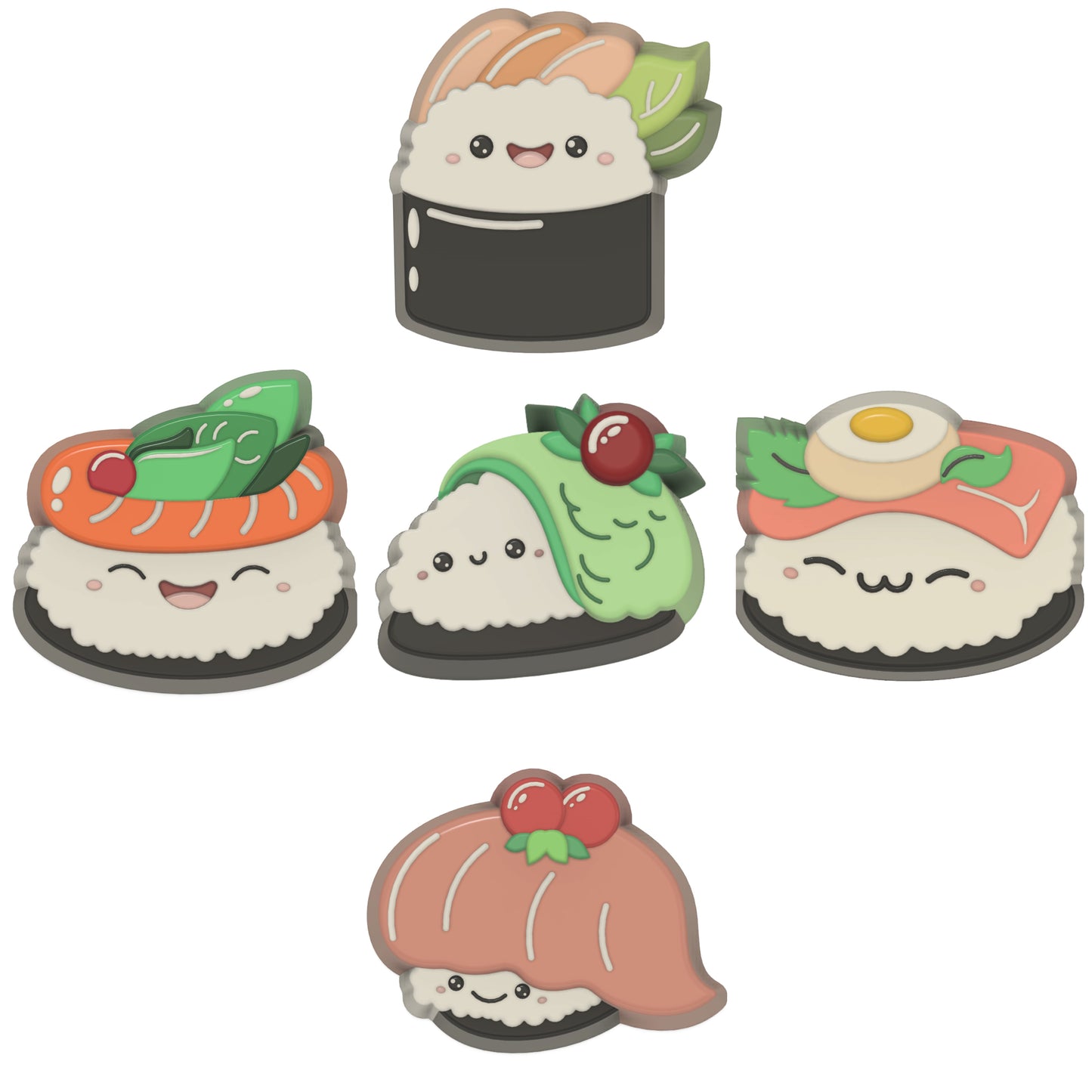 Sweet Kawaii Sushi Collection (3D Printed)
