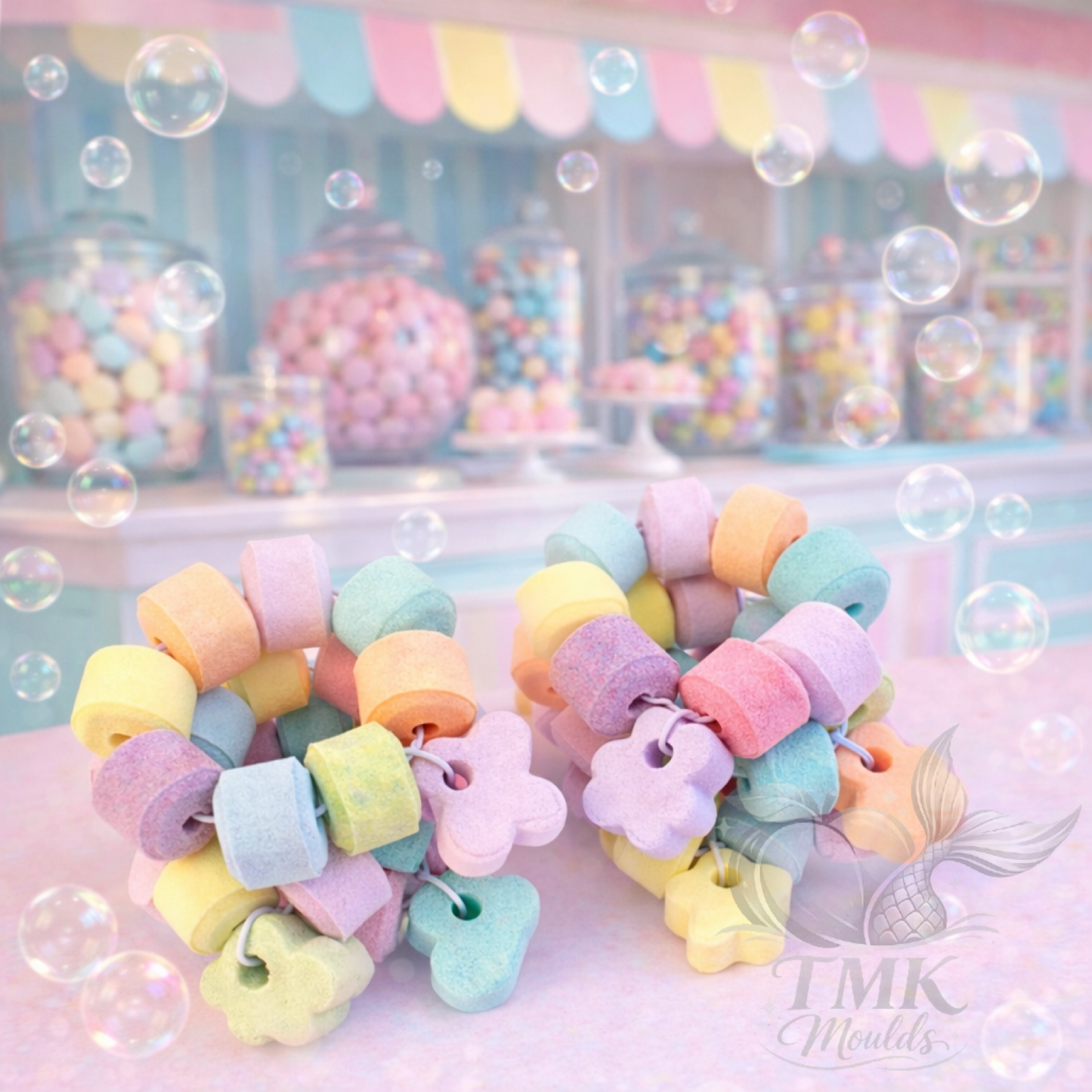 Bath Bomb Candy Bracelet and Charms Set of 7 Moulds