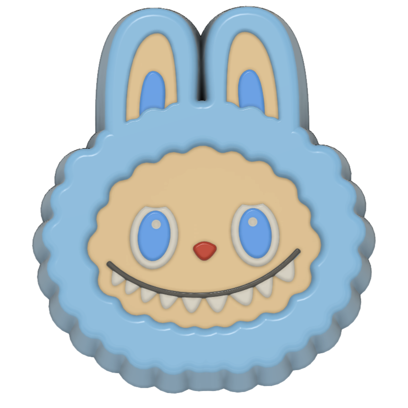 Labubu Fluffy Head Only 3 Designs (3D Printed)