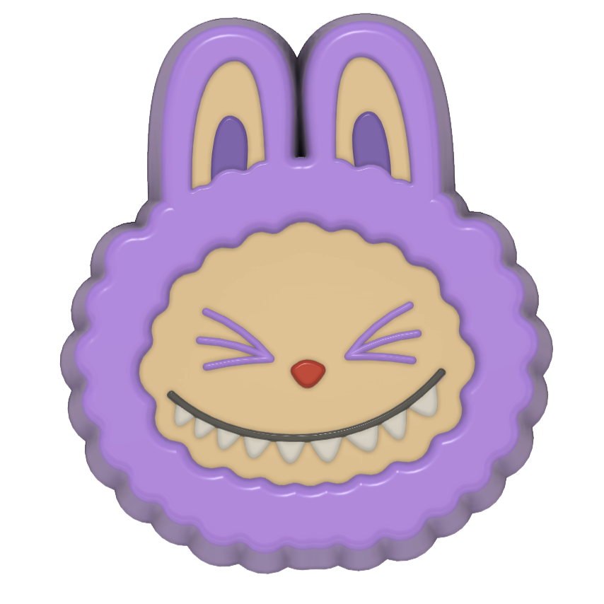 Labubu Fluffy Head Only 3 Designs (3D Printed)