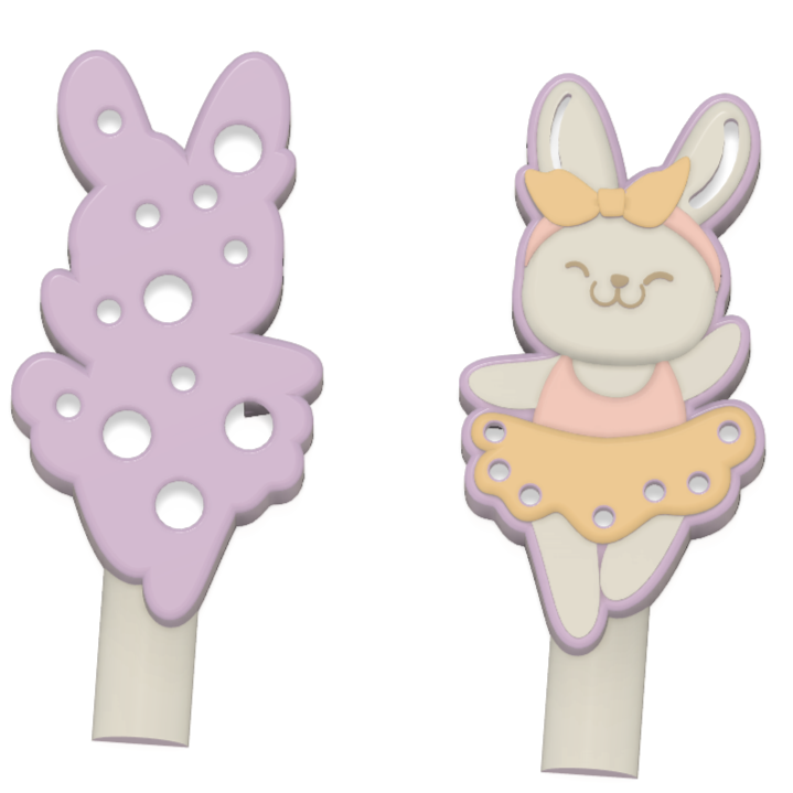 Cute Rabbit Ballerina Mould, Wand or Float