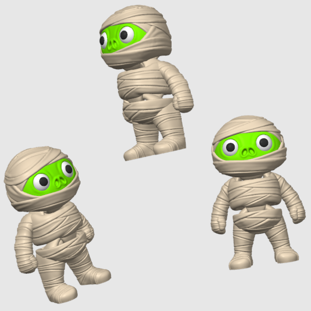 10x 3D Printed Mini Articulated Halloween Zombie Mummy for Toy Surprise Bath Bombs (Copy) (Copy)