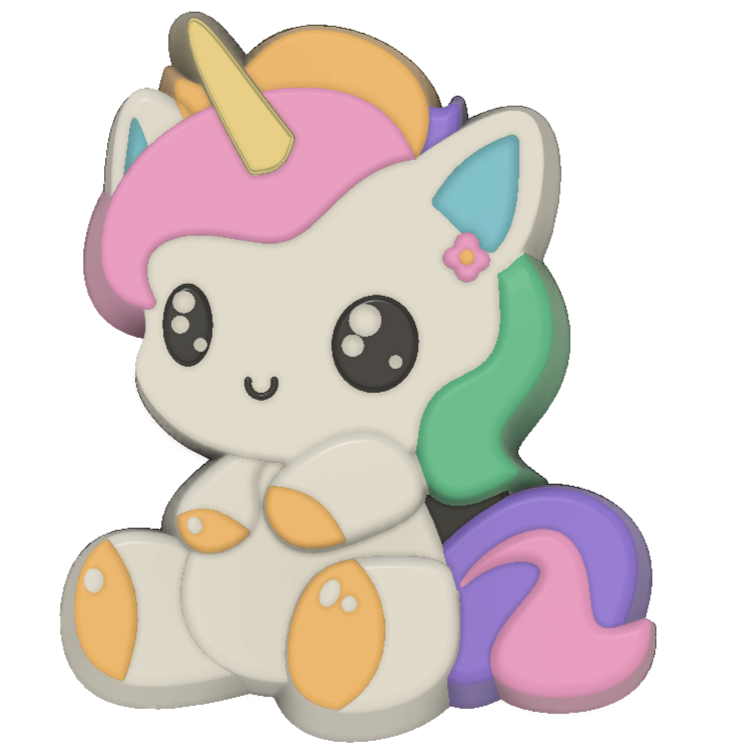 Unicorn Chubby Sitting Collection STL