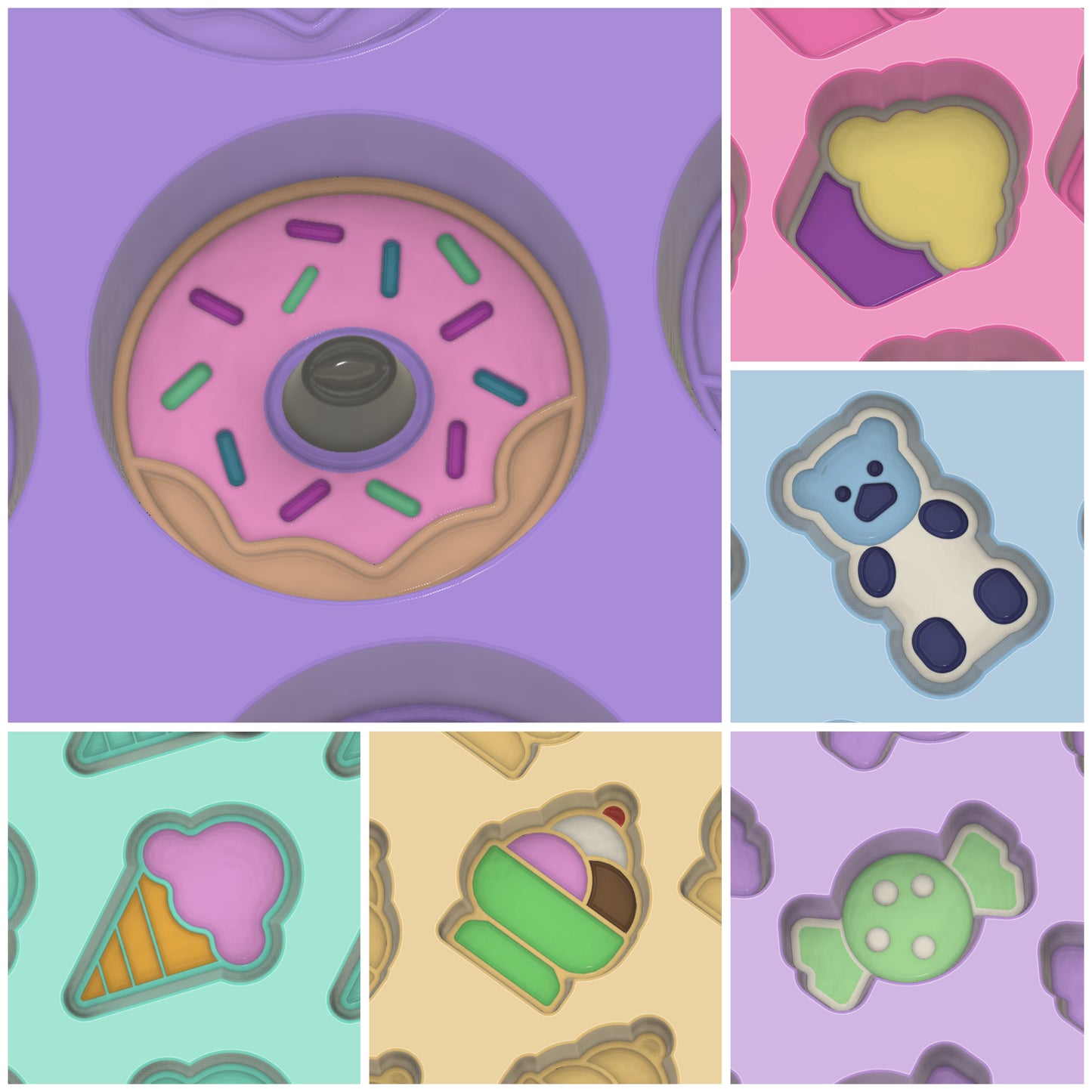 Sweet Tooth Confetti Moulds and Plungers (Sold as a complete set) OR (SOLD Separately)