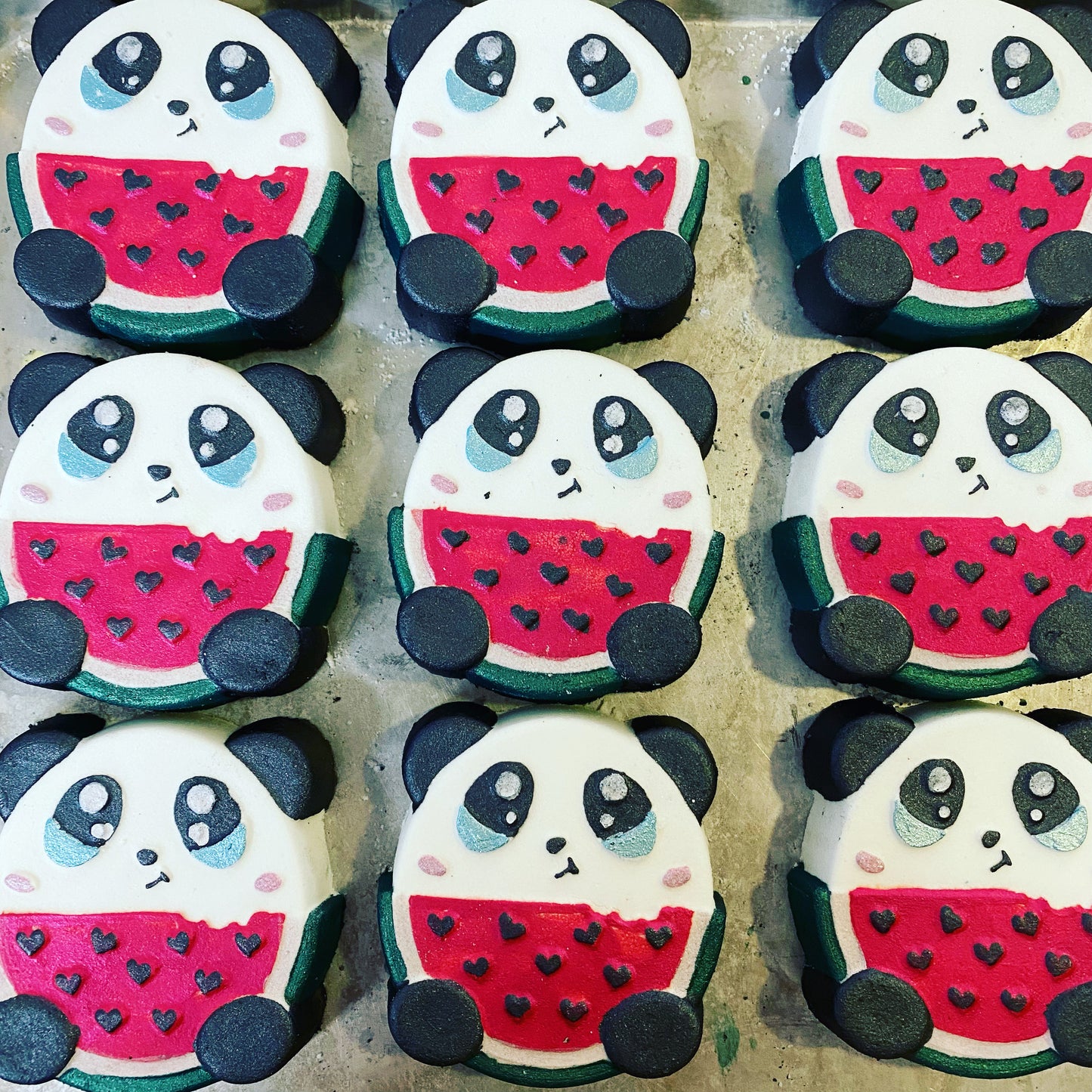 Chibi Panda with Watermelon (Vacuum Form Mould)