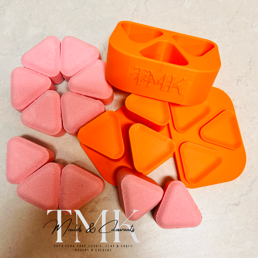 Triangle Trio for Steamers or Bath Bombs 50gm 3D printed Mould Multi Press