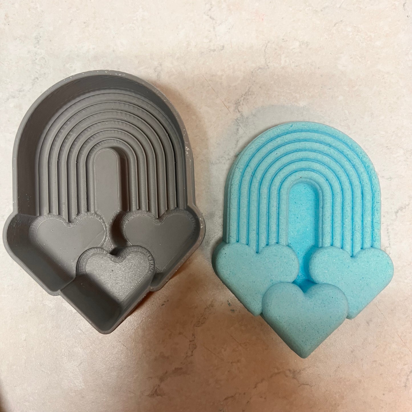 Triple Heart Rainbow (3D Printed)