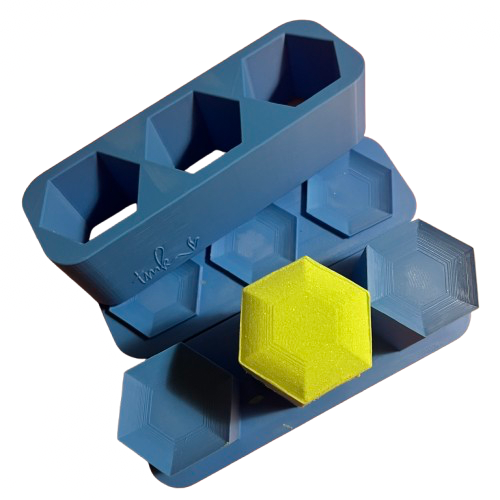 Pillow Top & Bottom Hex Trio for Steamers or Bath Bomb Fizzers 3D printed Mould Multi Press
