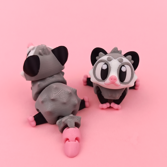 10x 3D Printed Mini Articulated Opossum for Toy Surprise Bath Bombs