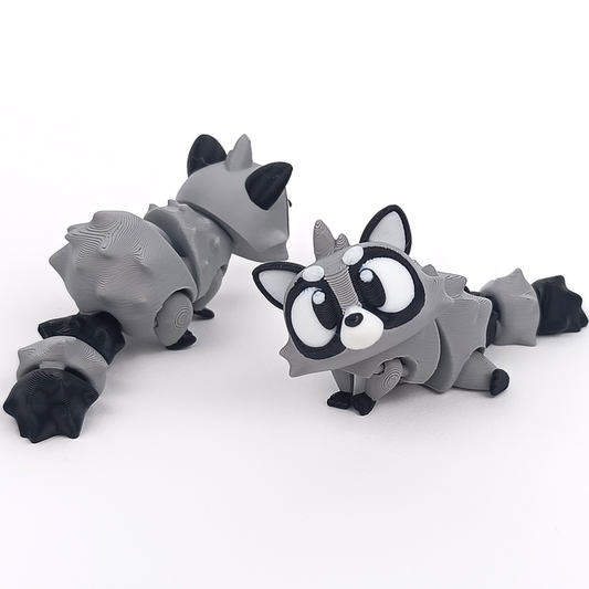 10x 3D Printed Mini Articulated Raccoon for Toy Surprise Bath Bombs