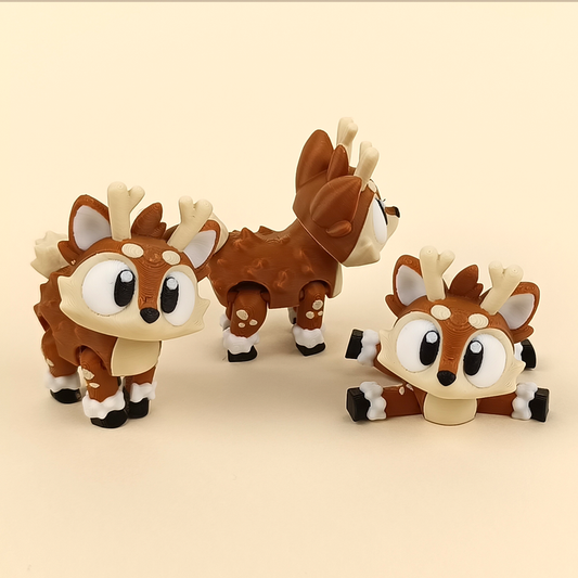 10x 3D Printed Mini Articulated Christmas Reindeer 2 for Toy Surprise Bath Bombs