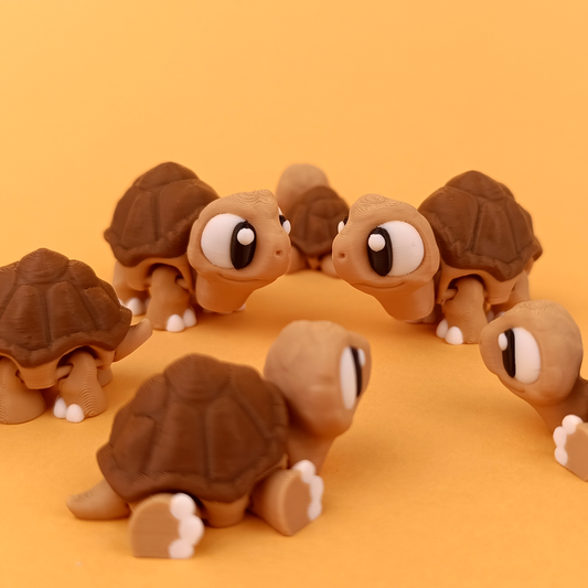 10x 3D Printed Mini Articulated Tortoise for Toy Surprise Bath Bombs
