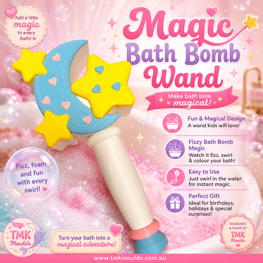 Starry Moon Magic Bath Bomb Wands STL