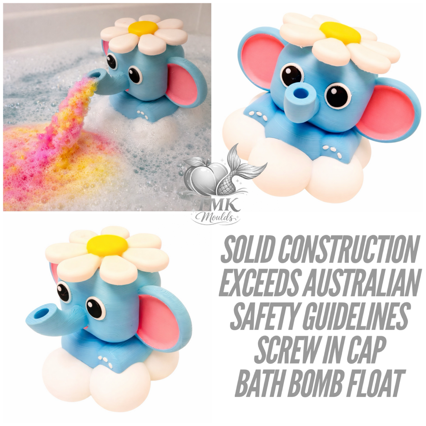 5x Evie the Elephant for Bath Bombs or Mini Bombs