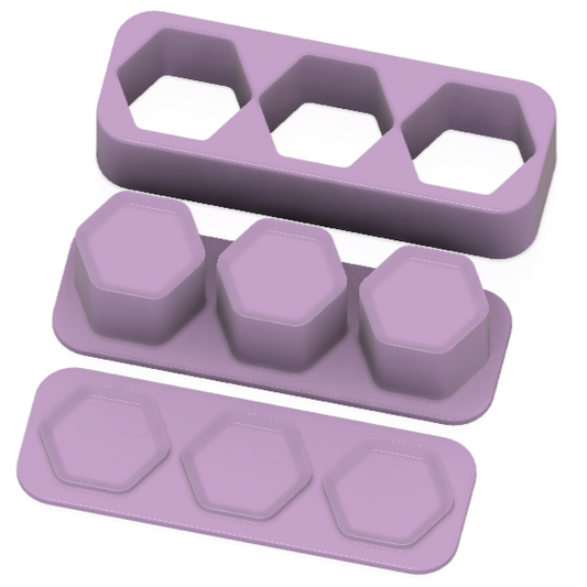 Trio Steamer Hex Shaped and Design Plates STL