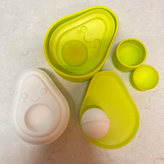 2 Part Avocado (3D Printed) 2x 3 Piece Moulds