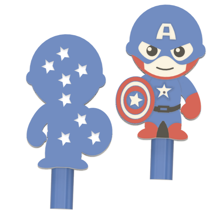 Captain America Full Colour Bath Bomb Wands 10x orx5 (3D Printed)