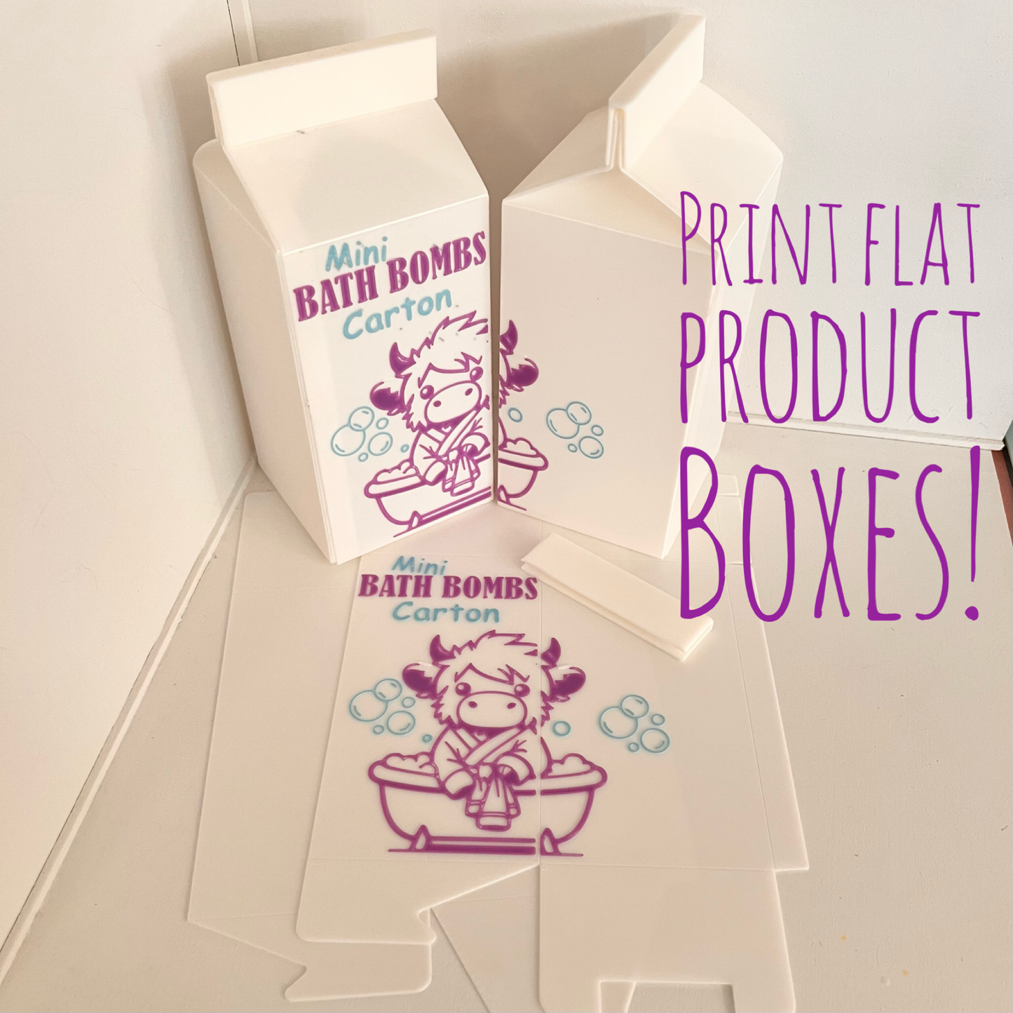 Mini Bath Bomb Milk Cartons Tall x 10