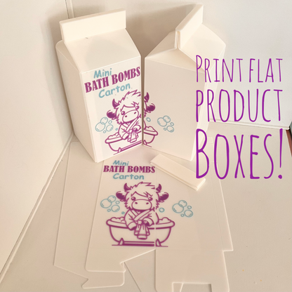 Mini Bath Bomb Milk Cartons Tall x 10