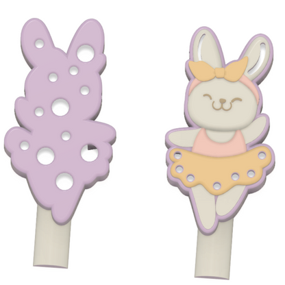 Cute Rabbit Ballerina Mould, Wand or Float
