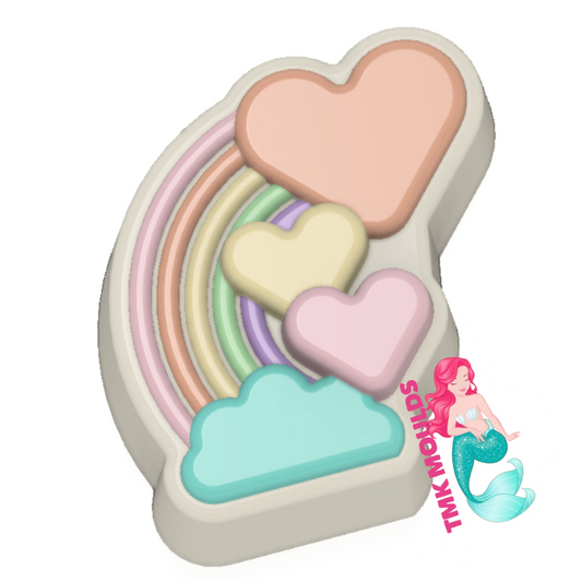 (Vacuum Form Mould) Rainbow Hearts