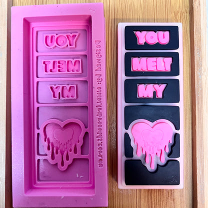 Silicone Wax Melt Snap Moulds made from Pinkysil