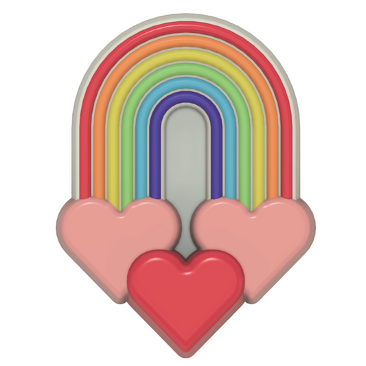 Triple Heart Rainbow (3D Printed)