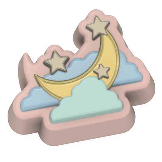 (Vacuum Form Mould) Moon, Stars & Clouds