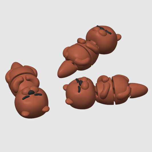 10x 3D Printed Mini Articulated Otter for Toy Surprise Bath Bombs