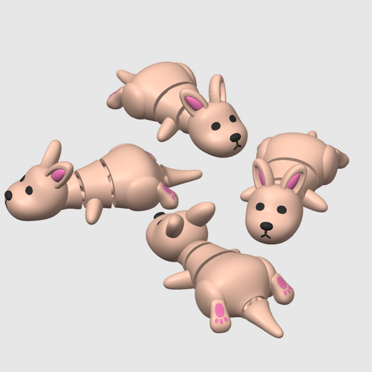 10x 3D Printed Mini Articulated Kangaroo for Toy Surprise Bath Bombs