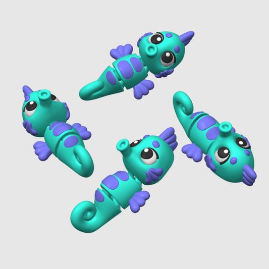10x 3D Printed Mini Articulated Seahorse for Toy Surprise Bath Bombs