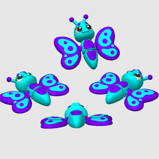 10x 3D Printed Mini Articulated Butterfly 1 for Toy Surprise Bath Bombs