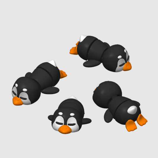 10x 3D Printed Mini Articulated Penguin for Toy Surprise Bath Bombs