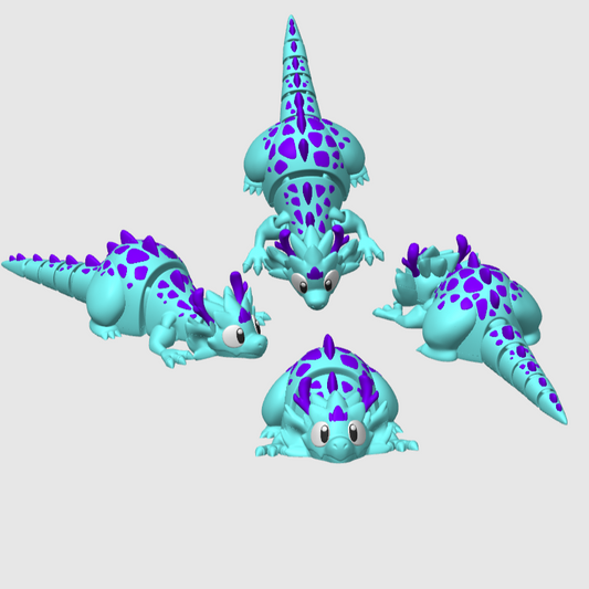 10x 3D Printed Mini Articulated Chubby Dragon for Toy Surprise Bath Bombs