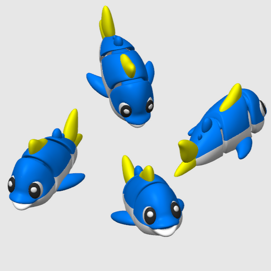 10x 3D Printed Mini Articulated Tuna for Toy Surprise Bath Bombs