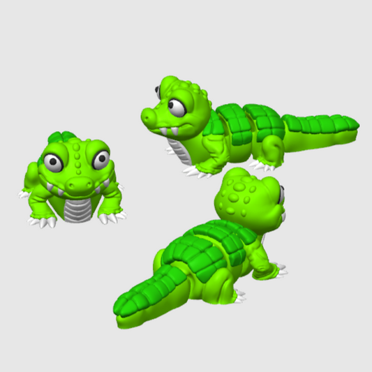 10x 3D Printed Mini Articulated Crocodile, for Toy Surprise Bath Bombs