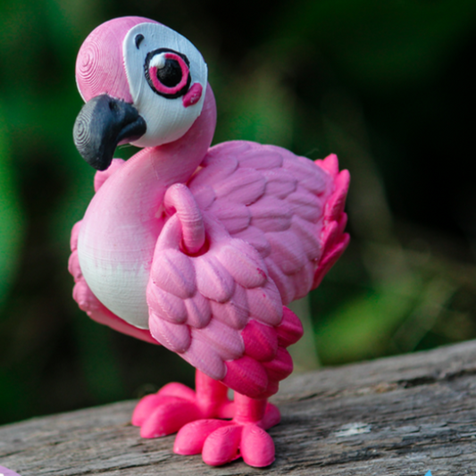 10x 3D Printed Mini Articulated Flamingo for Toy Surprise Bath Bombs