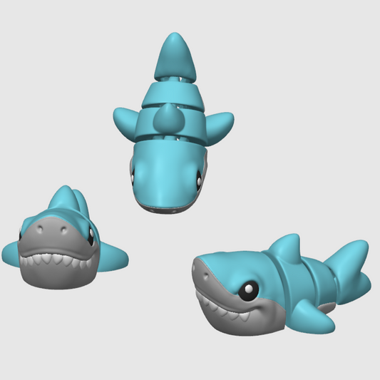 10x 3D Printed Mini Articulated Shark for Toy Surprise Bath Bombs