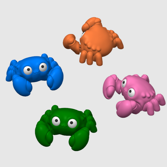 10x 3D Printed Mini Articulated Crab for Toy Surprise Bath Bombs