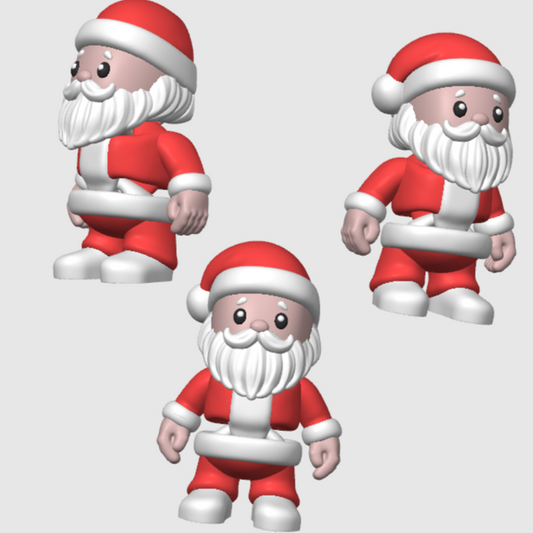 10x 3D Printed Mini Articulated Chirstmas Santa for Toy Surprise Bath Bombs
