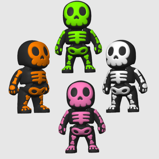 10x 3D Printed Mini Articulated Halloween Skeleton Costume for Toy Surprise Bath Bombs