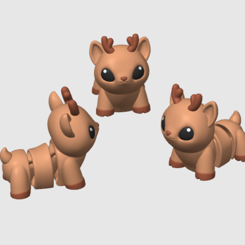 10x 3D Printed Mini Articulated Christmas Reindeer for Toy Surprise Bath Bombs