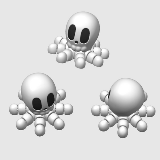 10x 3D Printed Mini Articulated Halloween Skull Octopus for Toy Surprise Bath Bombs (Copy)