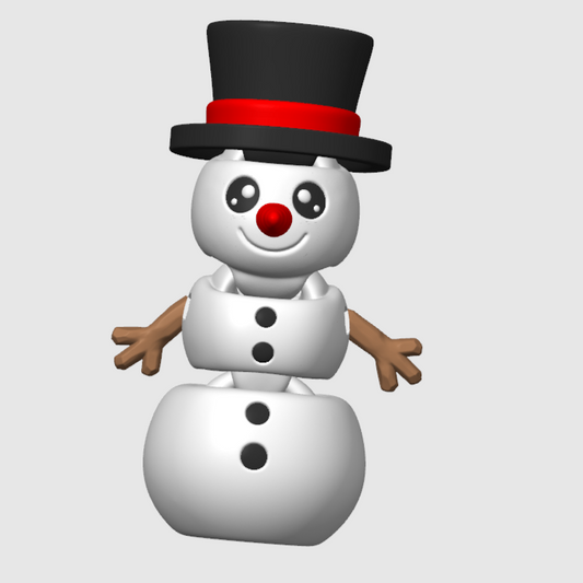 10x 3D Printed Mini Articulated Christmas Snowman for Toy Surprise Bath Bombs