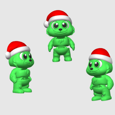 10x 3D Printed Mini Articulated Christmas Grinch for Toy Surprise Bath Bombs